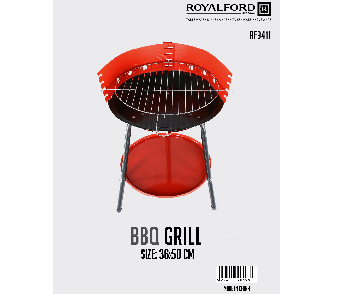 Royalford RF9411 BBQ Grill - Red & Black - Zoom Image 2