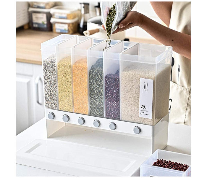 Wall Mounted 10 Kg Press Out Grain Convenient Storage Multi Grain Dispenser  - Transparent  - Zoom Image 6