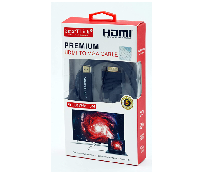 SmartLink SL3017HV 3 Meter HDMI To VGA Cable - Black - Zoom Image 3