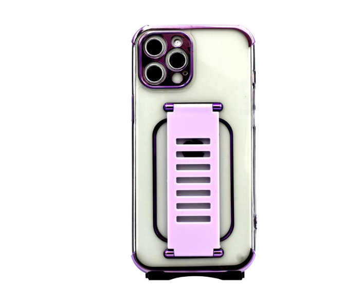 Grip2U GR-1292 Transparent Case With Finger Grip For iPhone 11 Pro - Purple - Zoom Image