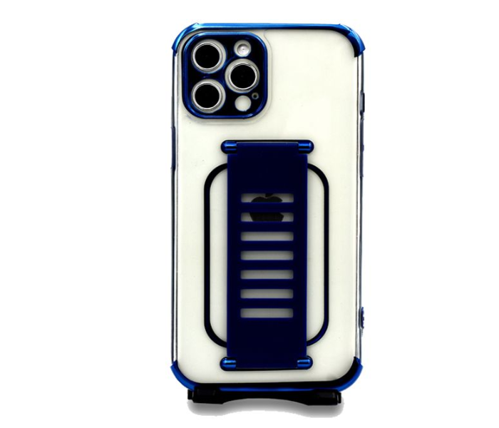 Grip2U GR-1296 Transparent Case With Finger Grip For iPhone 12 Pro Max - Blue - Zoom Image