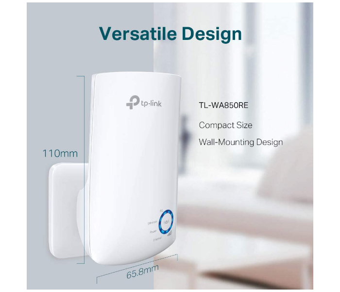 TP-Link WA850RE 300Mbps Universal Wireless N Wifi Range Expand Extender Booster Signal Indicator - White - Zoom Image 4