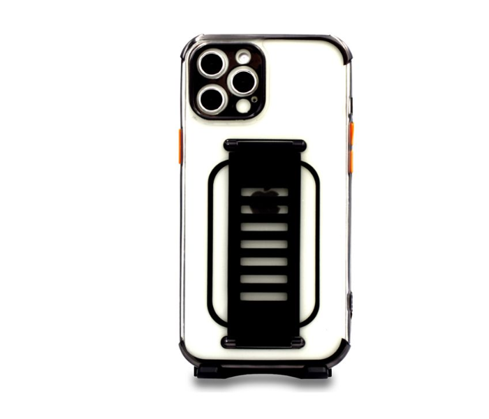 Grip2U GR-1288 Transparent Case With Finger Grip For iPhone 11 Pro - Black - Zoom Image