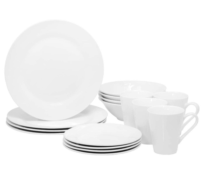 Royalford RF9343 16 Pcs Porcelain Dinner Set - White - Zoom Image 1