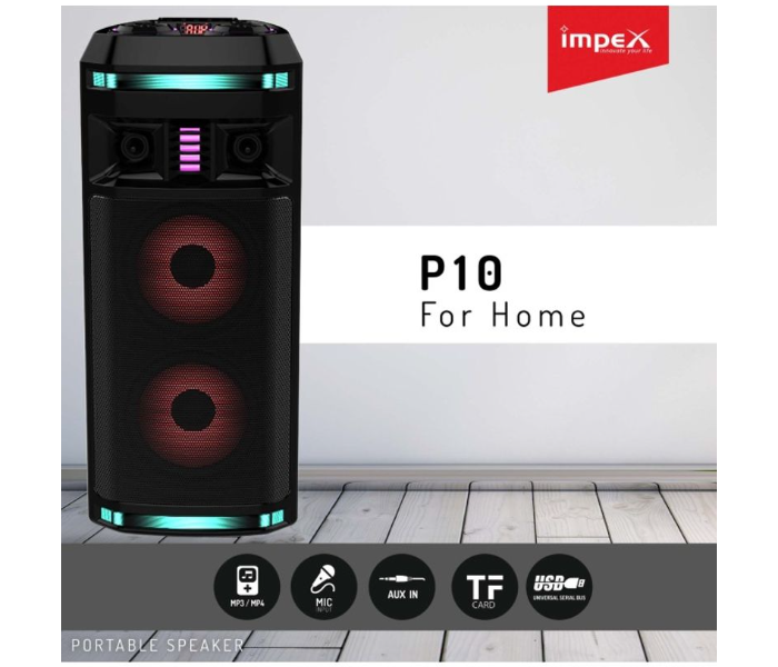 Impex P10 Portable Bluetooth Speaker System - Black - Zoom Image 2