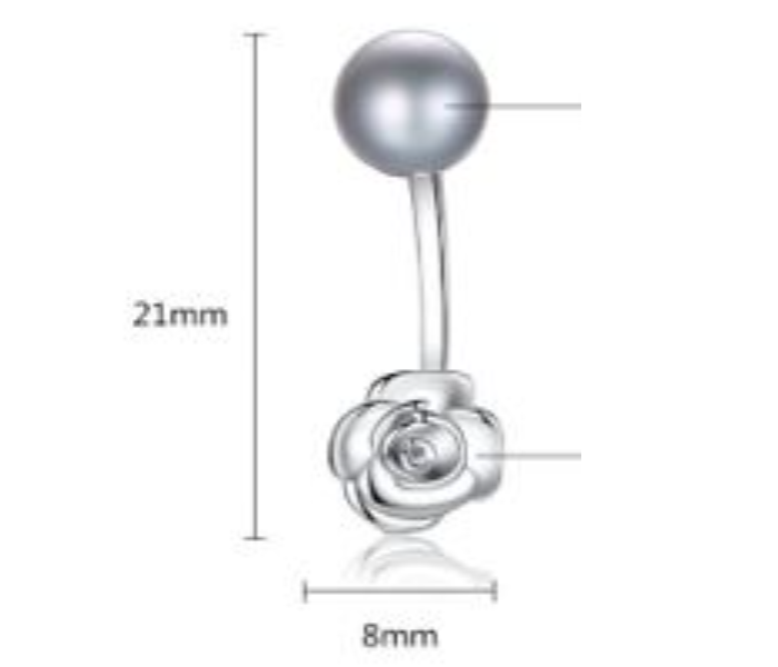 PAG and MAG Gray Freshwater Cultured Pearl and Rose Flower Stud Earrings 925 Sterling Silver Earrings for Women   - Zoom Image 3