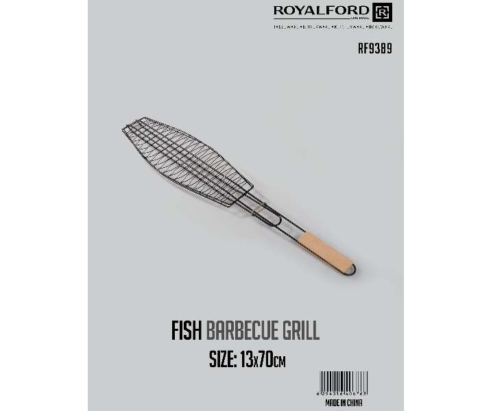 RoyalFord RF9389 13 x 70cm Fish Barbecue Grill - Silver - Zoom Image 3