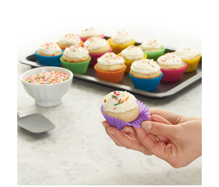 GTC 12-Pieces Silicone Baking Cup Set - Multicolor - Zoom Image 1