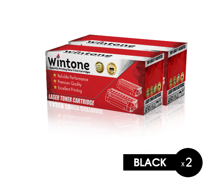 Wintone Set of 2 Pack Laser Toner Cartridge CF283X 83X CRG737 for Canon and HP LaserJet Pro MFP - Black - Zoom Image