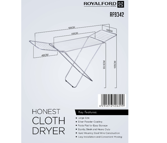 RoyalFord RF9342 Metal Dress Dryer - Silver - Zoom Image 3