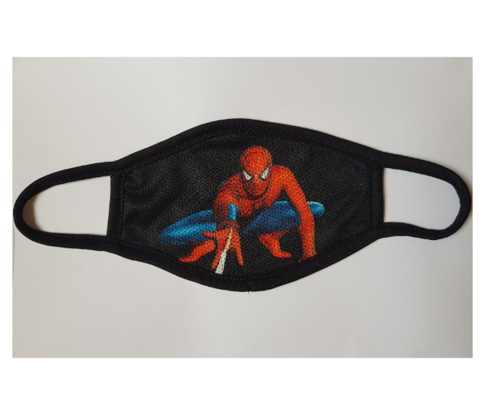 Kids Facemask With Spiderman Animated Character Black - Zoom Image