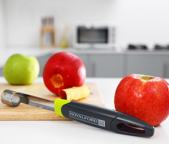 Royalford RF8927 Stainless Steel Apple Corer with ABS handle - Black & Silver - Zoom Image 4