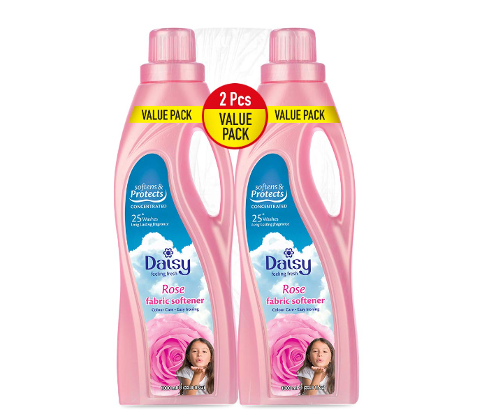 Daisy Set of 2 Pack 1 Liter Feeling Rose Fabric Softener Softens and Protects Concentrated Conditioner  - Zoom Image