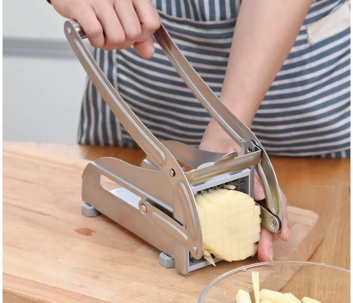 2 Blades Stainless Steel Home French Fries Potato Strip Slicer - Silver - Zoom Image 7