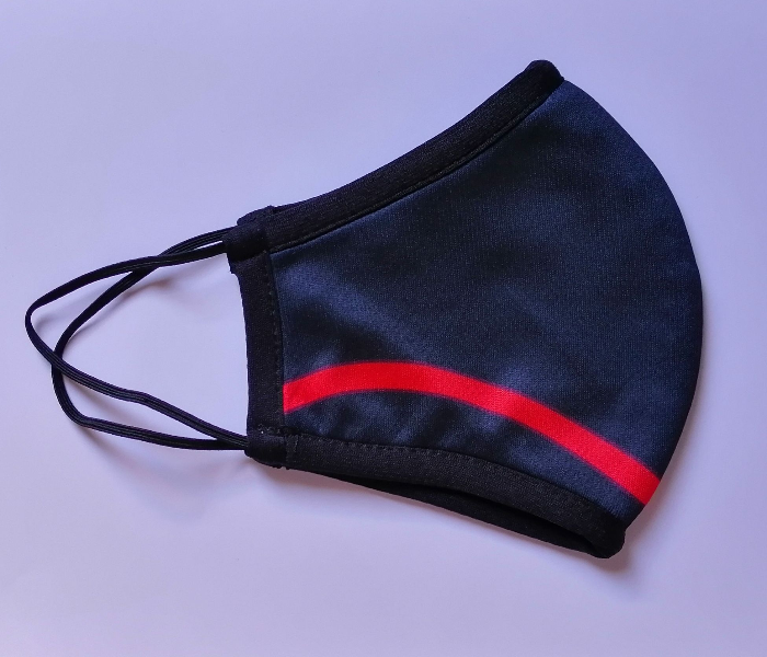 Breathe Stripe Face Mask - Black and Red - Zoom Image 2