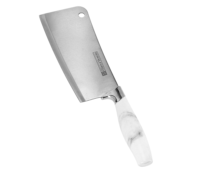 Royalford RF9536 8-inch Marble Designed Cleaver Knife - White & Grey - Zoom Image 3