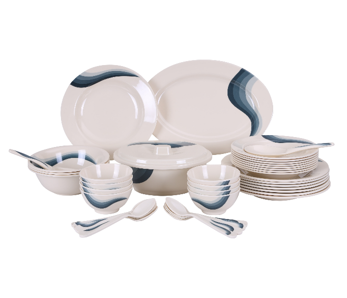 Royalford RF6721 40 Pieces Melamine Dinner Set - Ivory & Blue - Zoom Image 5