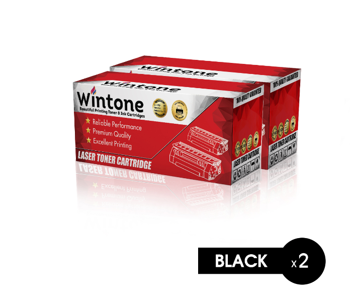 Wintone Set of 2 Pack Laser Toner Cartridge CE285A CB435A CB436A for HP LaserJet - Black - Zoom Image