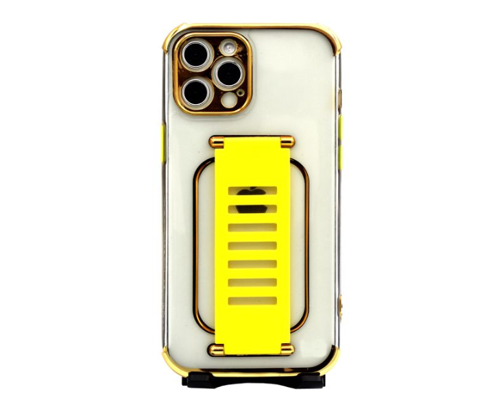 Grip2U GR-1287 Transparent Case With Finger Grip For iPhone 11 Pro Max - Yellow - Zoom Image