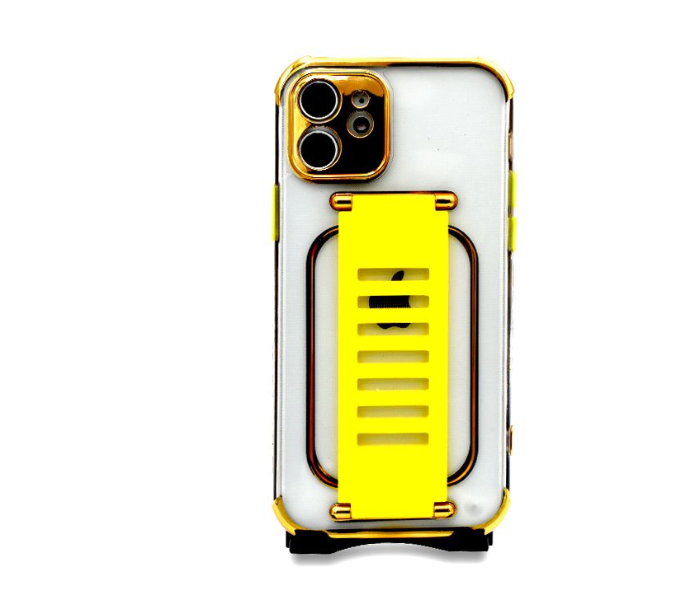 Grip2U GR-1280 Transparent Case With Finger Grip For iPhone 11 - Yellow - Zoom Image