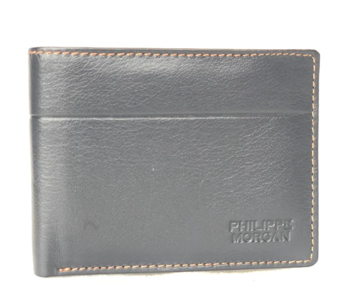 Philippe Morgan PM044 Men Leather Bifold Wallet- Black - Zoom Image 1