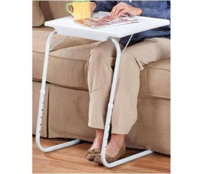 Adjustable Foldable Portable Table Tray  - White - Zoom Image 2