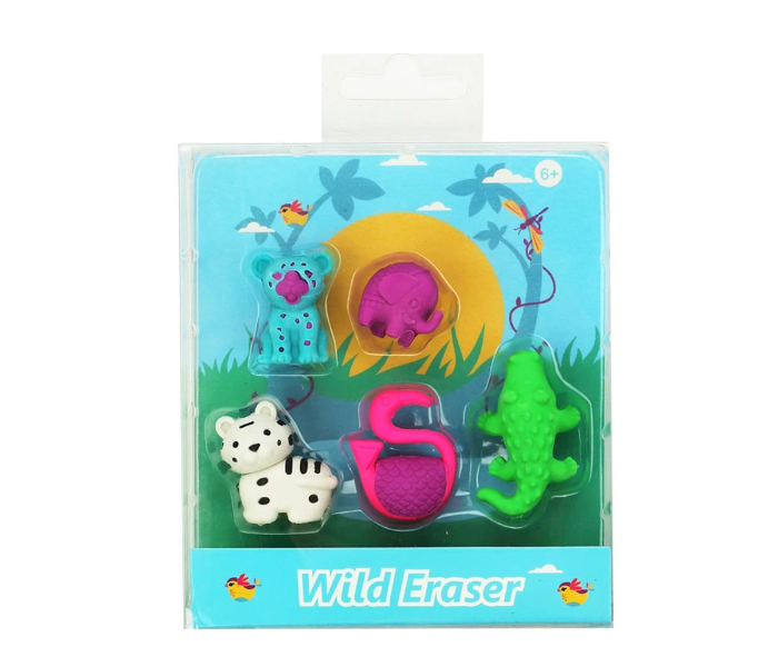 Smily Kiddos Fancy Wild Eraser Set - Blue and Green - Zoom Image