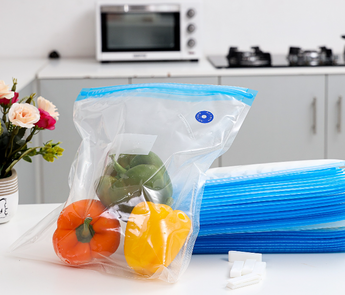 Royalford RF9374 50 Pieces Food Saver Vacuum Zipper Bags - Clear & Blue - Zoom Image 4