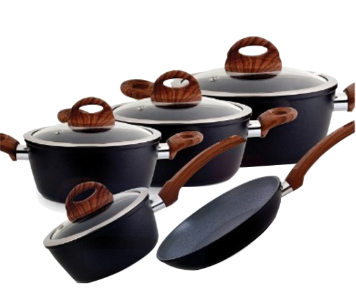 Royalford RF8904 9 Pieces Delight Cookware Set - Black & Brown - Zoom Image 4