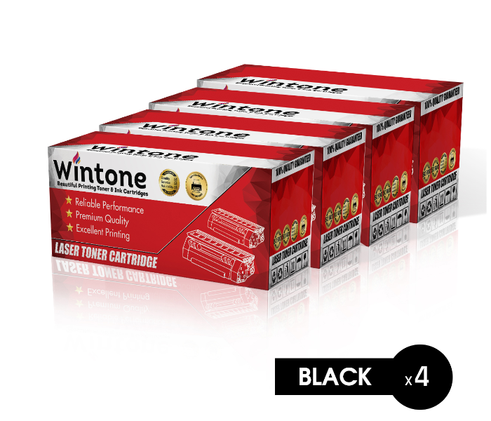 Wintone Set of 4 Pack Laser Toner Cartridge TN2120 360 for Brother DCP - Black - Zoom Image