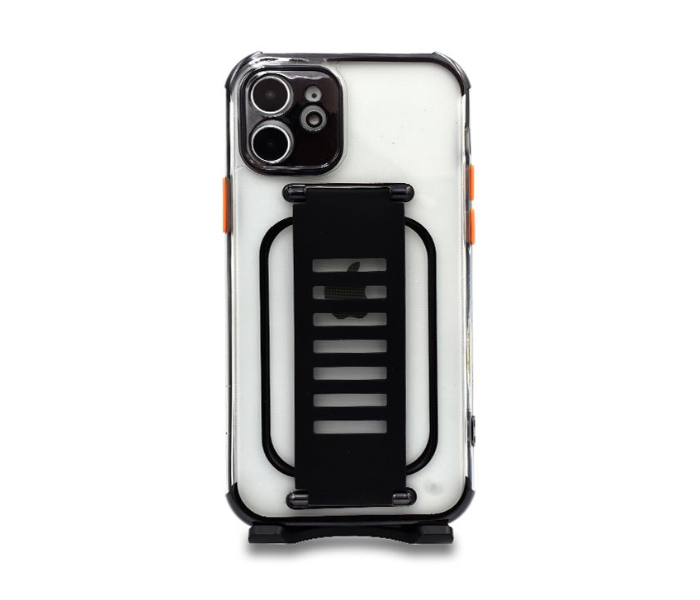 Grip2U GR-1267 Transparent Case With Finger Grip For iPhone 12 Mini - Black - Zoom Image