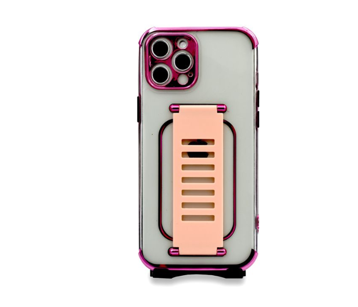 Grip2U GR-1284 Transparent Case With Finger Grip For iPhone 11 Pro Max - Pink - Zoom Image