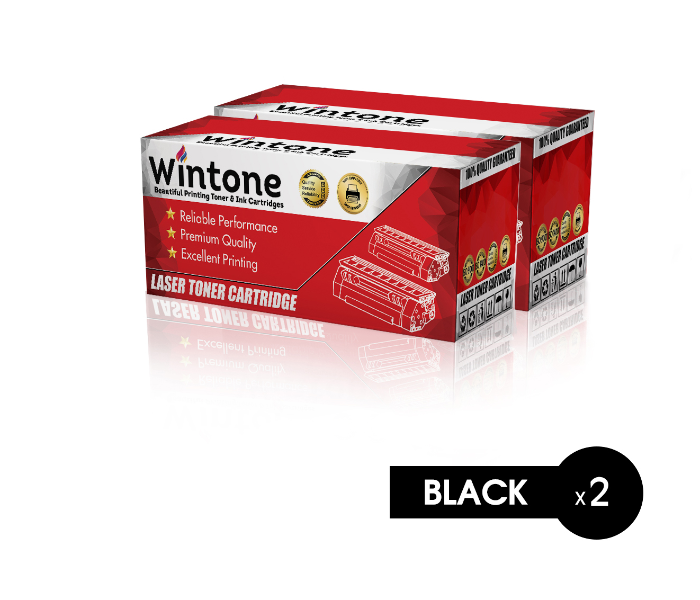 Wintone Set of 2 Pack CF214A 14A Laser Toner Cartridge for HP LaserJet Enterprise Managed - Black - Zoom Image