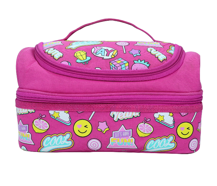 Smily Kiddos Dual Slot Lunch Bag - Pink - Zoom Image