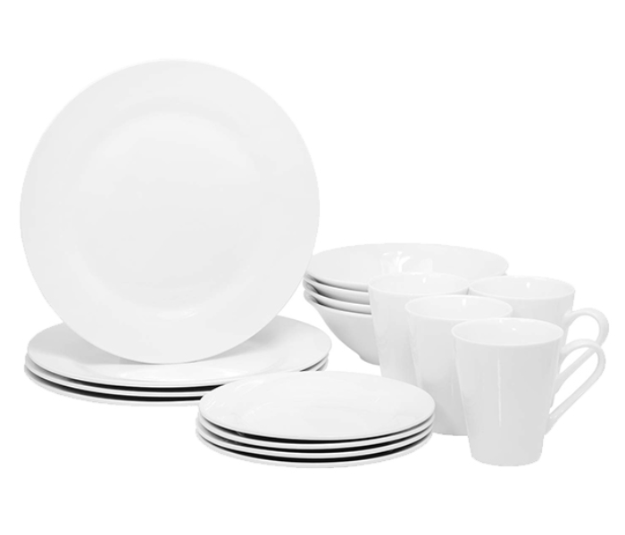 Royalford RFU9051 16 Pieces Porcelain Dinner Set - White - Zoom Image 7