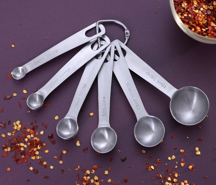 Royalford RFU9106 6 Pieces Measuring Spoon Set - Silver - Zoom Image 2