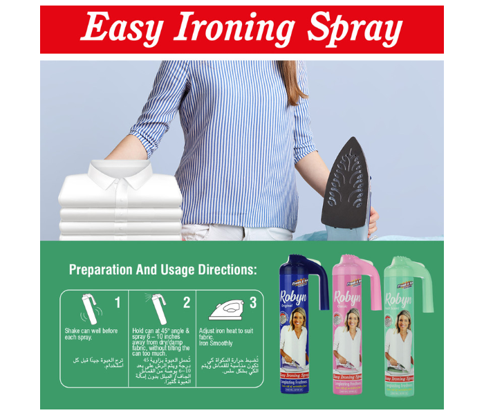 Robyn 500ml Pack Of 2 Freshscent Fresh and New Everytime Easy Ironing Spray for Longlasting Freshness - Zoom Image