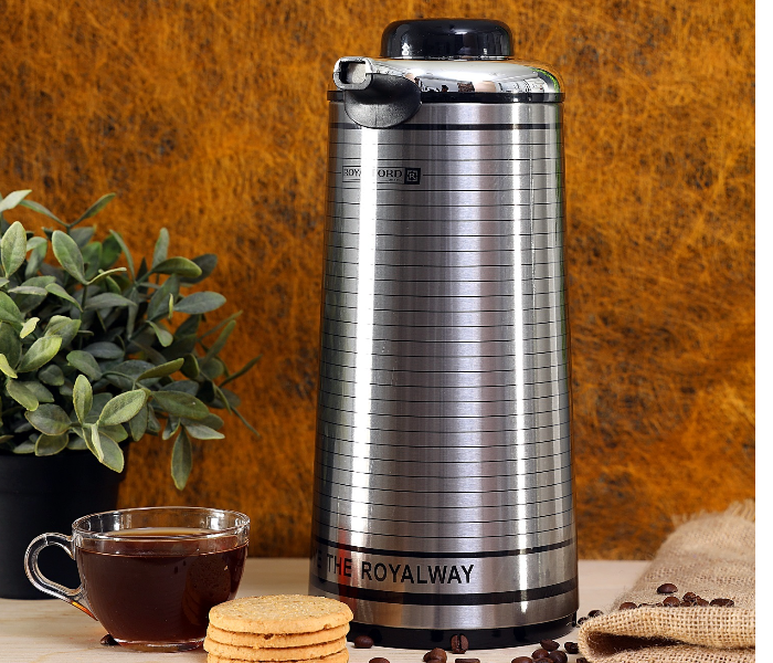 Royalford RF5752 1 Litre Vacuum Flask - Silver & Black - Zoom Image 3