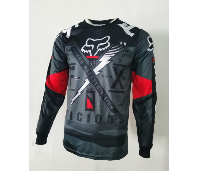 Sublimated FX1 Longsleeves Jersey EXTRA LARGE for Cycling and Scooters  - Black - Zoom Image 1