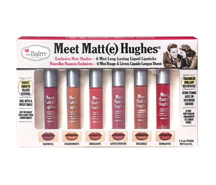 The Balm Set of 6 Meet Matte Hughes Mini Long-Lasting Liquid Lipsticks Multicolour - Zoom Image 1