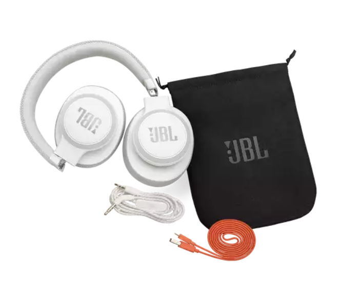 JBL Live 650 BT Active Noise Cancellation Over-Ear Wireless Headset - White - Zoom Image 2