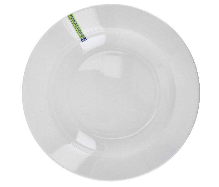 Royalford RF8761 8-inch Porcelain Round Deep Plate - White - Zoom Image 1