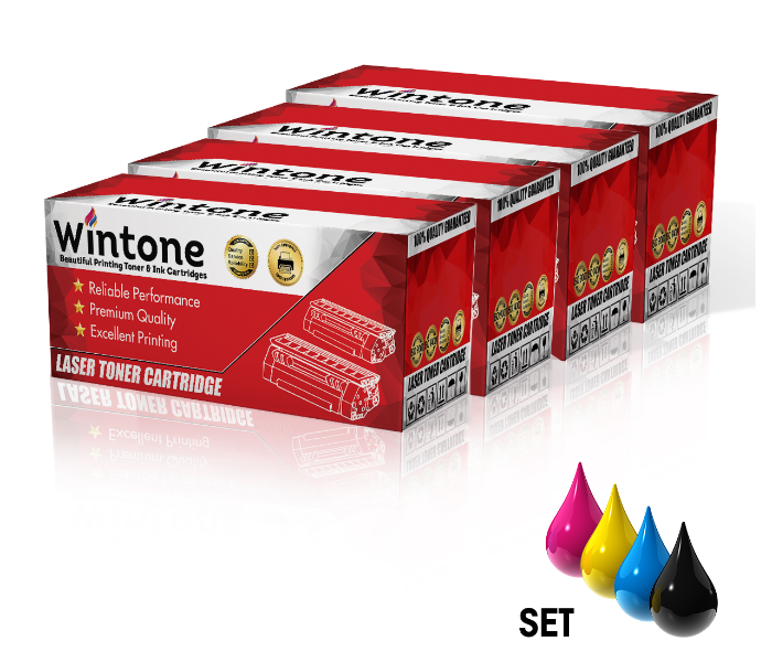 Wintone Compatible Set of 4 Pack Toner Cartridges for HP CE270 CE271A CE272A CE273A 650A Color LaserJet Enterprise - Black,Cyan,Yellow and Magenta - Zoom Image