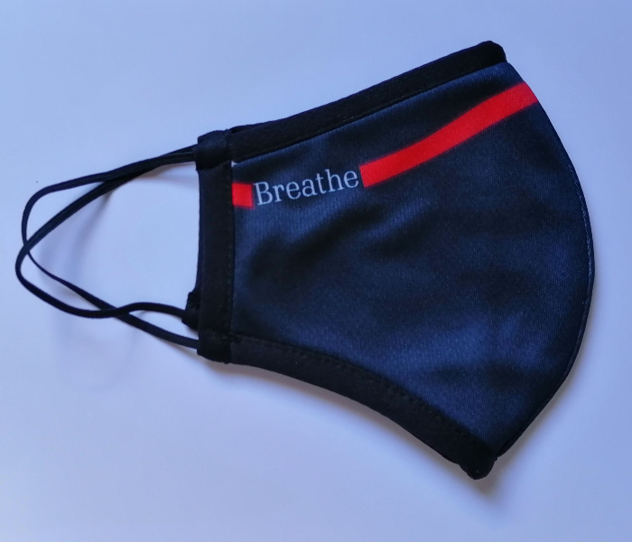 Breathe Stripe Face Mask - Black and Red - Zoom Image 1