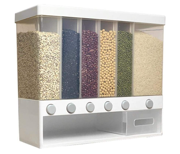 Wall Mounted 10 Kg Press Out Grain Convenient Storage Multi Grain Dispenser  - Transparent  - Zoom Image 1