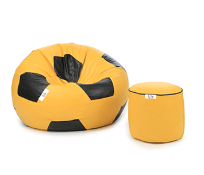 Watiaa Football Bean Bag with Round Puffy - Yellow - Zoom Image