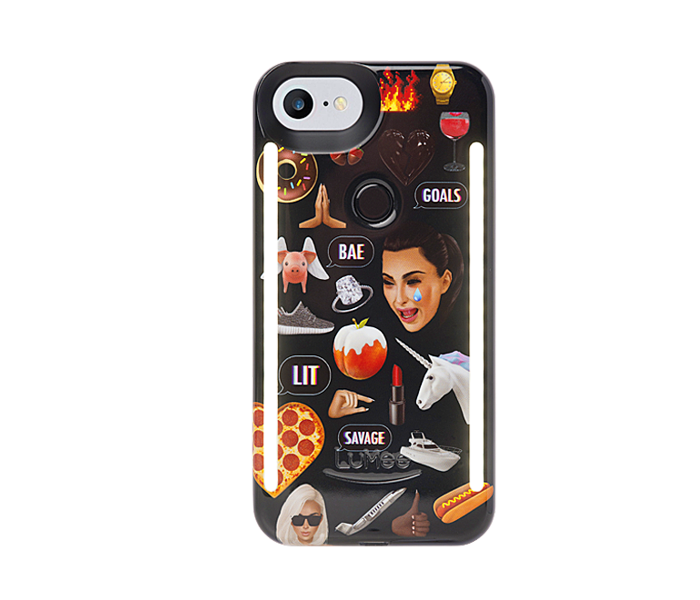 Lumee Duo for iPhone 8 Plus Kimoji Multi - Black - Zoom Image