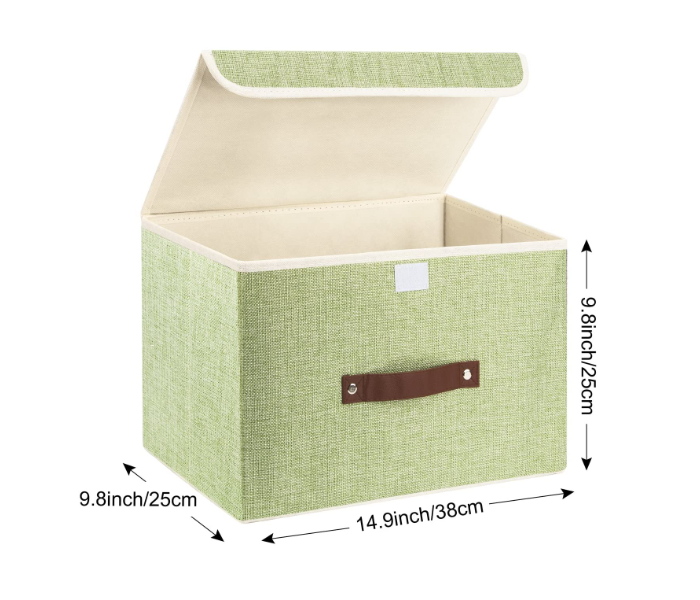 GTC Foldable Cloth Linen Fabric Storage Organizer Box - Olive - Zoom Image 2