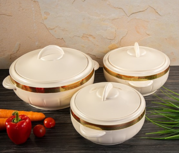 Royalford RF1643 3Pcs Classic Casserole Set - Beige - Zoom Image 1