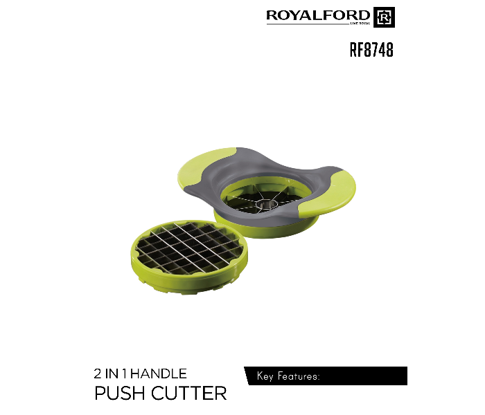 Royalford RF8748 2-in-1 Apple with French Fries Cutter - Green & Grey - Zoom Image 3